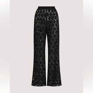 Elegant Black Lace Overlay Pants